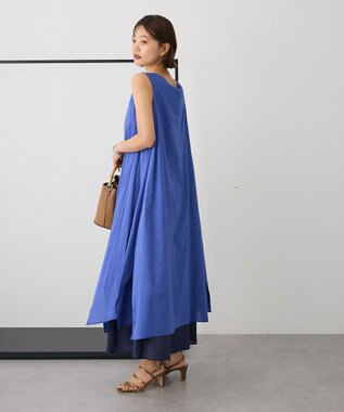 CRAFT STANDARD BOUTIQUE インド綿混フレアワンピース Blue