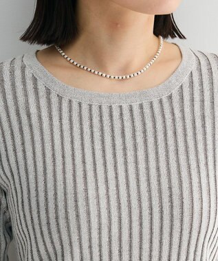 Green Parks 配色リブニットプルオーバー Light Gray