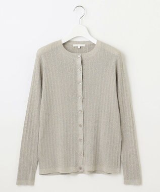 自由区 【カタログ掲載・アンサンブル対応・洗える】グリッターリブ カーディガン サンド