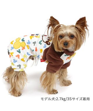 PET PARADISE ディズニー ミッキーマウス カラフルロンパース 小型犬 茶
