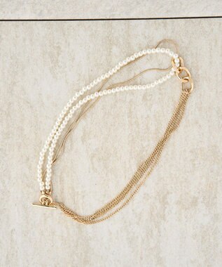 YECCA VECCA パールチェーンショートネックレス Gold