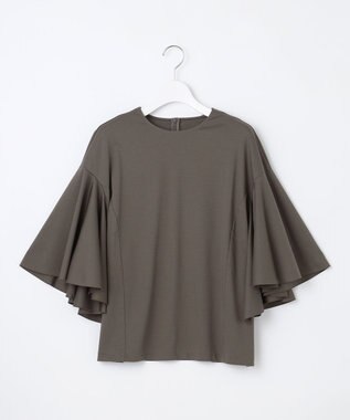 自由区 【Premium Collection】フレアスリーブスムースジャージー カットソー モカ