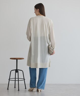 YECCA VECCA シアーニットロング丈カーディガン Light Beige
