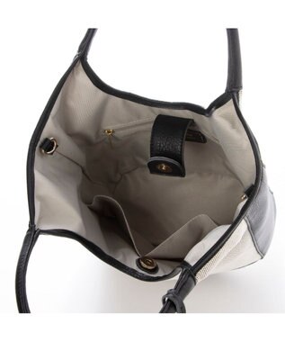 UNBILLION ペルケ perche / キャンバス・牛革トリミング2wayトート ブラック