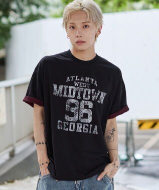 WEGO 【ユニセックス着用ITEM】バイカラーロゴT（SS） ブラック