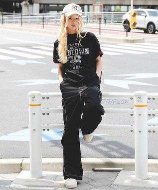 WEGO 【ユニセックス着用ITEM】バイカラーロゴT（SS） ブラック