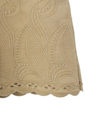 YECCA VECCA 刺繍ペプラムジレ Beige