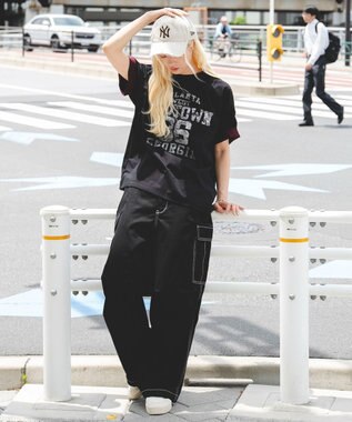WEGO 【ユニセックス着用ITEM】バイカラーロゴT（SS） ブラック