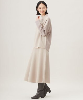 自由区 【セットアップ対応・洗える】ウールミラノニット スカート ベージュ