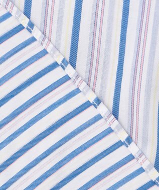 J.PRESS MEN オーガニックコットンダブルチューブマルチストライプシャツ ブルー系1