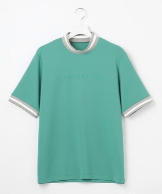 23区GOLF 【23Fondation】【吸水速乾/UVケア】ライトダンボール モックネック スカイブルー系