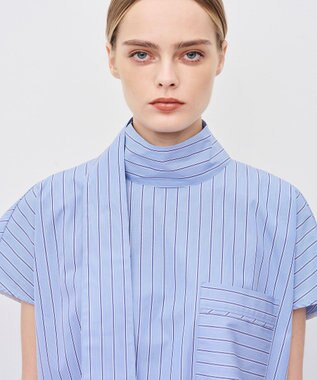 uncrave THOMAS MASON ボウタイブラウス ブルーストライプ