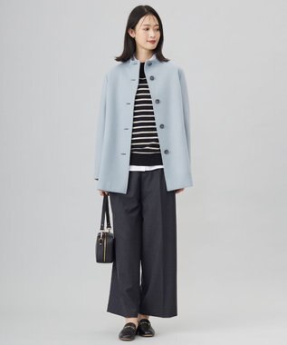 J.PRESS LADIES 【洗える】ANASTASIA milled ツータック ワイド パンツ チャコール系