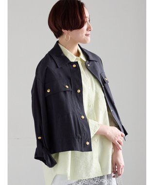 Te chichi リネンライクWポケットジャケット ネイビー