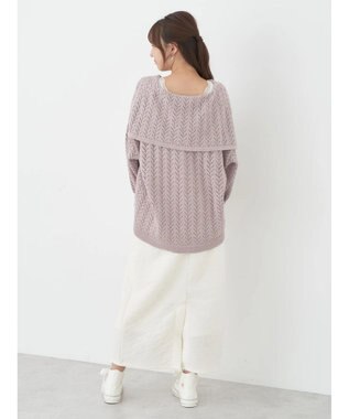 earth music&ecology ビッグカラーニットプルオーバー Lavender