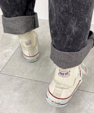 WEGO バックデザインクルーソックス オフホワイト