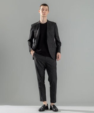 JOSEPH HOMME タックリップルジャージー　クルーネックTシャツ ブラック系