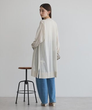 YECCA VECCA シアーニットロング丈カーディガン Light Beige