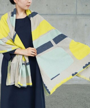 nitorito 【UNISEX】snowcover オリジナル雪山柄 ストール beige