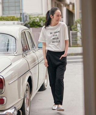 ANY L 【ウエストゴム/ストレッチ】大人の７daysデイリーパンツ ブラック