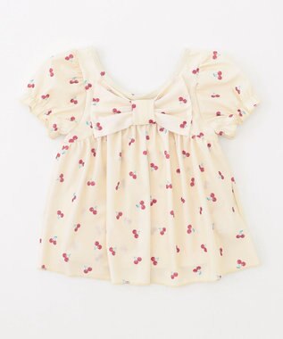 ANY KIDS 総柄 セパレート水着 エクリュ×ピンク（サクランボ）