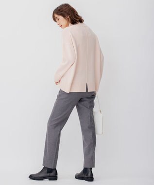 23区 L 【好評につき新色追加/CLASSY.1月号掲載】ウールカシミヤブレンド スタンドネック ニット ピンク系