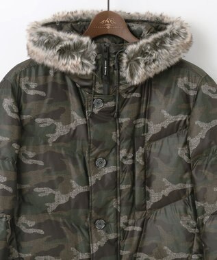 JOSEPH ABBOUD MOUNTAIN 【ECOファー/撥水/9ポケット】カモフラージュ ダウン コート カーキ系6