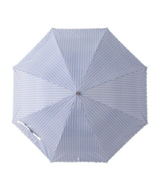 MOONBAT 【軽量】POLO RALPH LAUREN 晴雨兼用日傘 長傘 ストライプスカラ／遮光 遮熱 UV ディープブルー