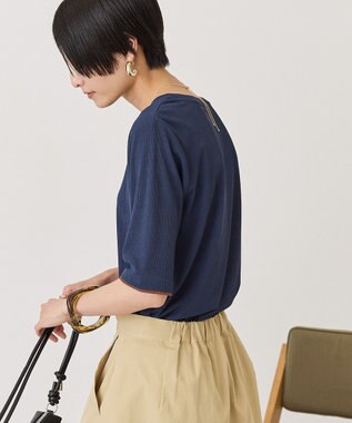 AMERICAN HOLIC シアーリブ配色プルオーバー Navy