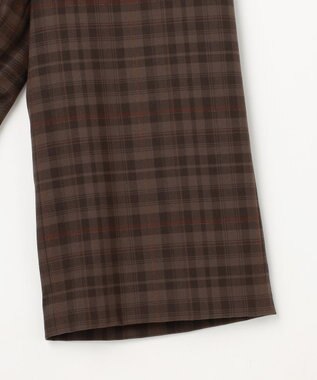 J.PRESS LADIES S milledタータンラメチェック クロップド パンツ ブラウン系