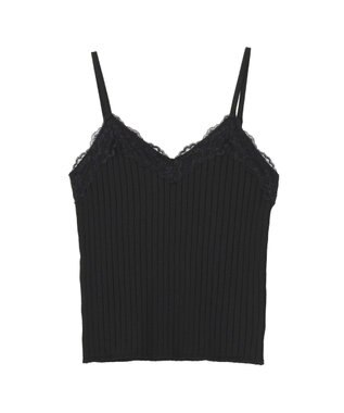 earth music&ecology レースリブキャミソール Black