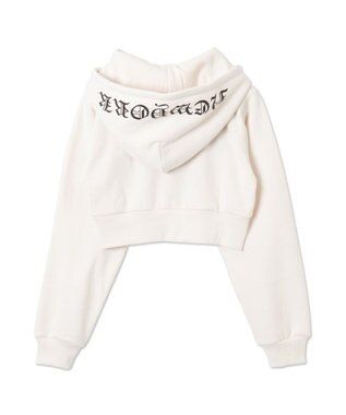 WEGO グラフィック裏起毛ショートZIPパーカー ホワイトアイボリー