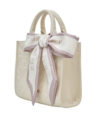 Maison de FLEUR スカーフ付リボンキルティング2Wayバッグ Ivory