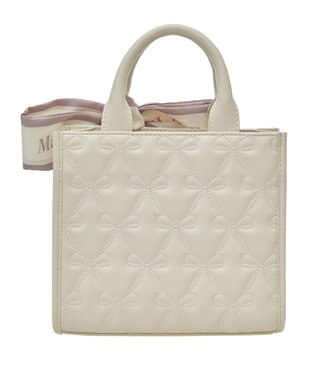 Maison de FLEUR スカーフ付リボンキルティング2Wayバッグ Ivory