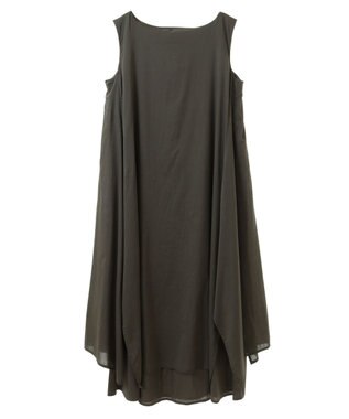 CRAFT STANDARD BOUTIQUE インド綿混フレアワンピース Khaki