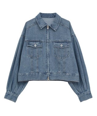 earth music&ecology ショートジップデニムジャケット Light Indigo
