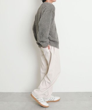 WEGO 【暖パンツ/SMLサイズ展開】裏ベロアシェフパンツ ホワイトアイボリー