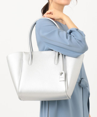 J.PRESS LADIES 【3点セット・A4サイズ収納可】クラシック マトリョーシカ トートバッグ シルバー系