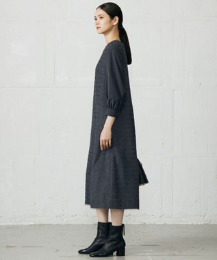 自由区 L 【カタログ掲載】ループカットジャカード ワンピース スレート