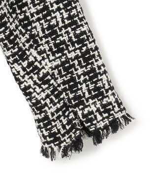 ICB 【CLASSY.1月号掲載】ルレックスツイード ノーカラージャケット ブラック×オフホワイト系