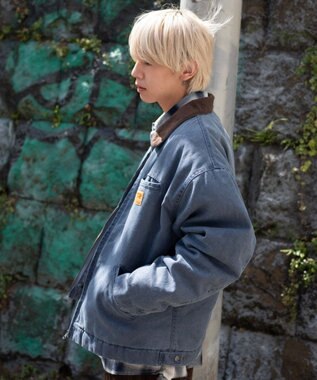 WEGO 【ユニセックス着用ITEM/MLサイズ展開】ワーカーズキルティングZIPジャケット ネイビー