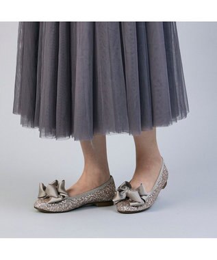 MODE ET JACOMO <MODE ET JACOMO>ラウンドリボンバレエシューズ ゴールドメタリック