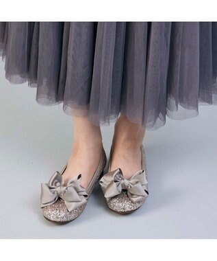 MODE ET JACOMO <MODE ET JACOMO>ラウンドリボンバレエシューズ ゴールドメタリック