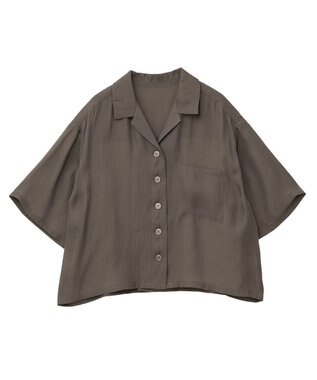 AMERICAN HOLIC 接触冷感シアー開襟半袖シャツ Mocha