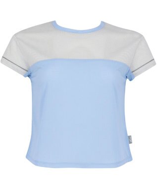 CW-X 【WOMEN】 CW-X ランニングシャツ メッシュ素材 涼しい着ごこち スポーツウェア 半袖 3分袖 レディース DLY163 /ワコール サックス