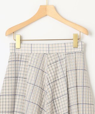 組曲 【洗える】シアーチェック スカート ベージュ系3
