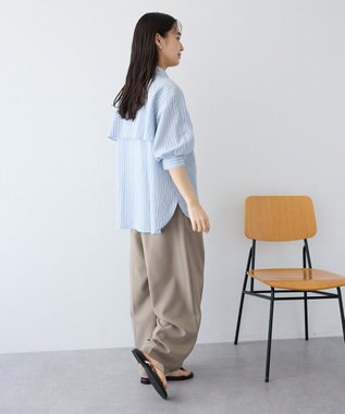 CRAFT STANDARD BOUTIQUE ストライプラグランタックシャツ Sax