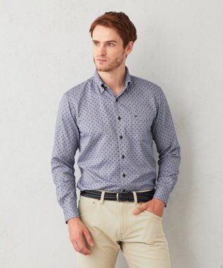 JOSEPH ABBOUD 【オーガニックコットン】フランネルペイズリー柄プリント シャツ サックスブルー系5