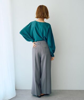 YECCA VECCA 【UVカット/接触冷感/洗える】ベルト付きイージーケアワイドパンツ Gray