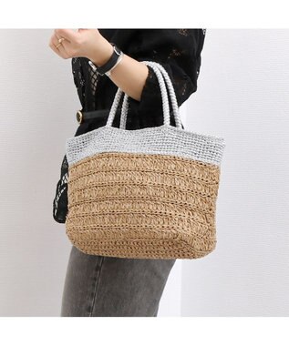 UNBILLION カシュカシュ cachecache / ラメ切替クロッシェトート カゴバッグ